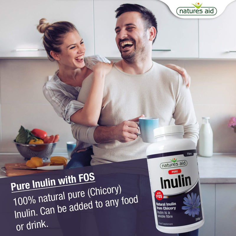 [Australia] - Natures Aid Inulin Powder, 250 g (from Chicory Root, 100% Natural with FOS, High Fibre, Low Calorie, Prebiotic, Vegan Society Approved, Made in the UK) 