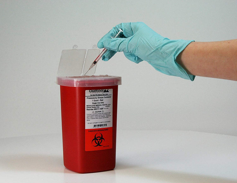 [Australia] - Oakridge Products 1 Quart size Sharps and Needle Container. Integrated needle unwinder 