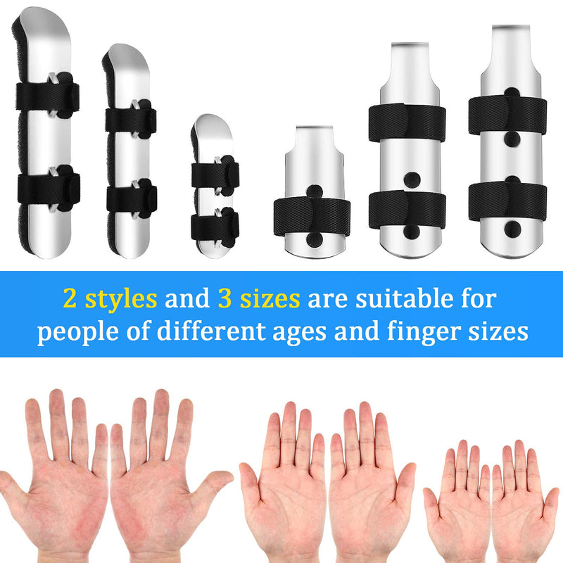 [Australia] - 10 Pieces Finger Splint Metal Finger Support Finger Knuckle Immobilization with Soft Foam Inner Band and Protective Vent for Adults and Children, 3 Sizes (Black) Large Black 10 