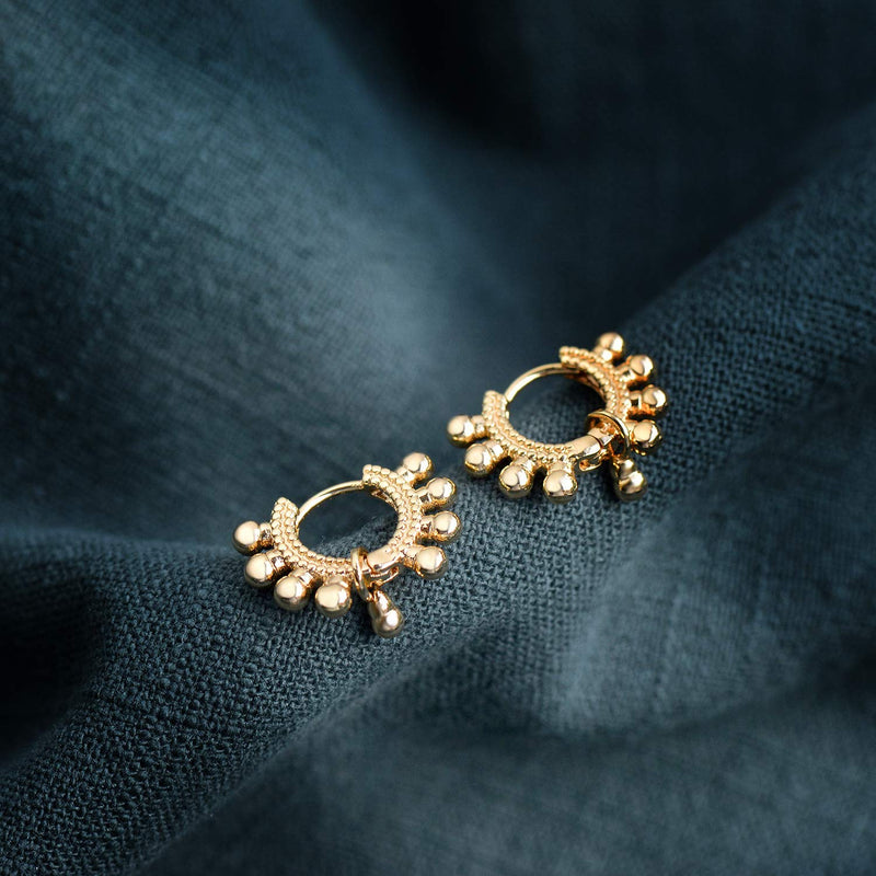 [Australia] - MYEARS Women Gold Huggie Hoop Earrings Bead Ball Spike Star Diamond CZ Sleeper Dangle Drop 14K Gold Filled Tiny Boho Beach Simple Delicate Handmade Hypoallergenic Jewelry Gift 
