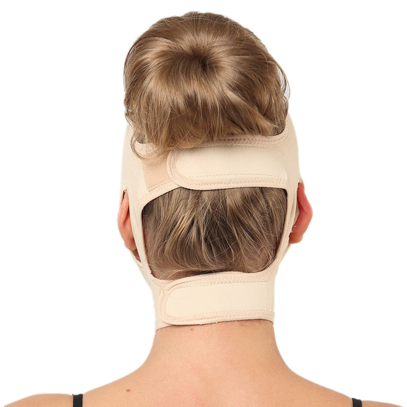 [Australia] - Post Surgical Chin Strap Bandage for Women - Neck and Chin Compression Garment Wrap - Face Slimmer, Jowl Tightening, Chin Lifting (Medium (Pack of 1)) Beige Medium (Pack of 1) 