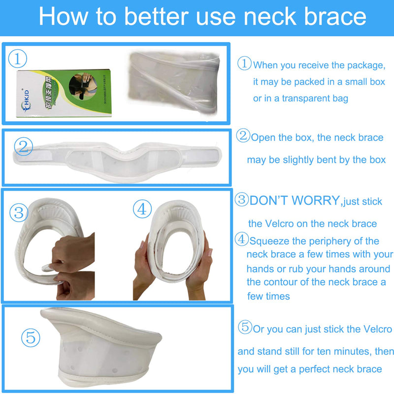 [Australia] - TANDCF Cervical Neck Brace Collar with Chin Support for Stiff Relief Cervical Collar Correct Neck Support Pain Bone Care Health(Size S) Small (Pack of 1) 