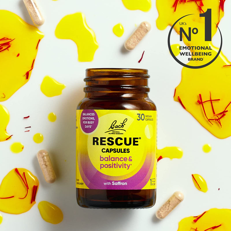 [Australia] - Nelsons Rescue Balance & Positivity Capsules, support for emotional balance and mood, format 30 Vegan Capsules, one a day 