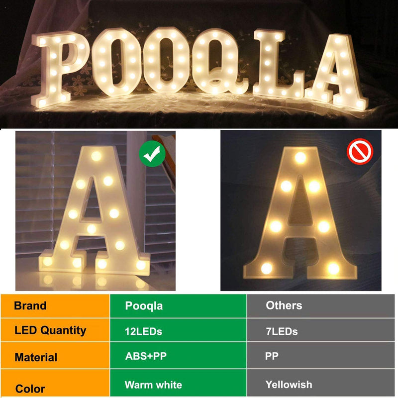 [Australia] - Pooqla LED Marquee Letter Lights Sign, Light Up Alphabet Letter for Home Party Wedding Decoration A Letter A 