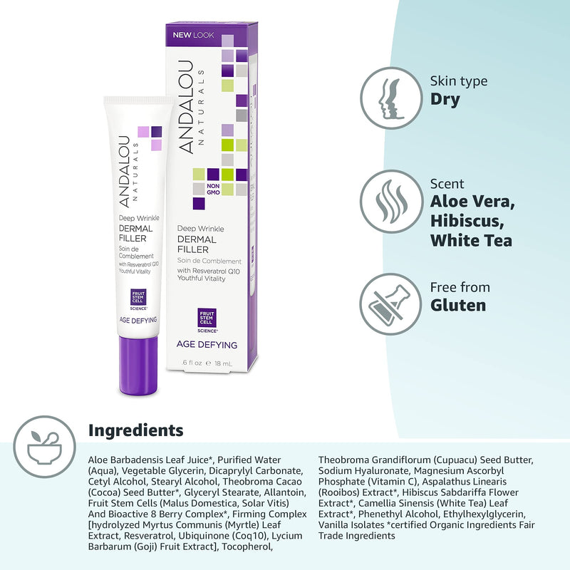 [Australia] - Andalou Naturals Deep Wrinkle Dermal Filler, Aloe Vera, 0.6 Fl Oz 