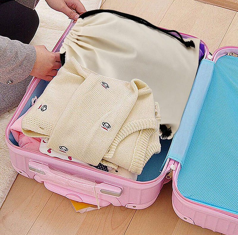 [Australia] - Set of 6 Cotton Travel Portable Shoes Storage Bags Organizer with Drawstring 6PCS S Size 15 x 11.5 inches (38 x 29cm) 