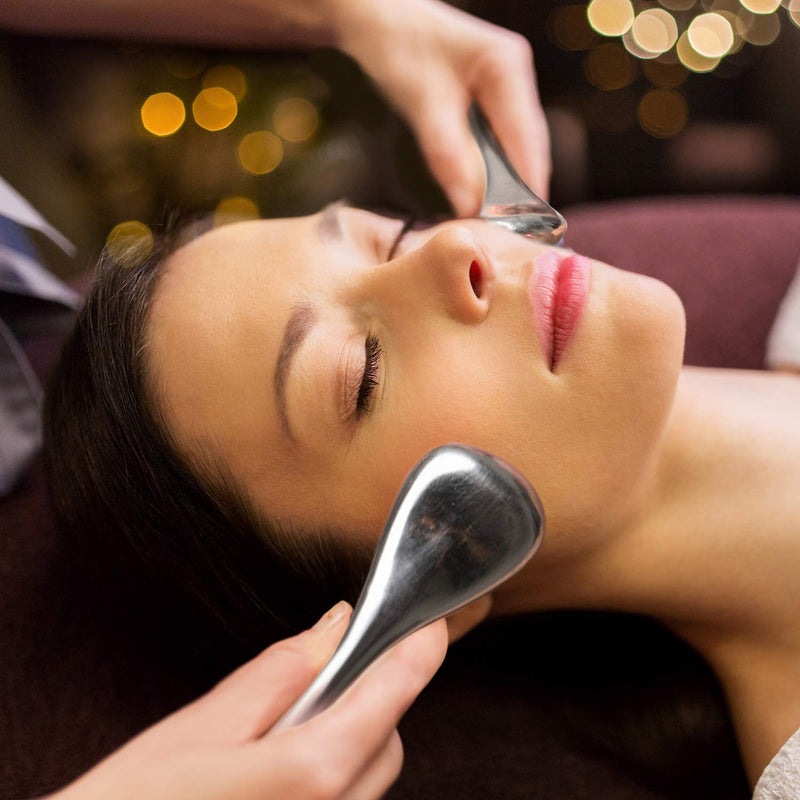 [Australia] - Ice Globes Facial Skin Care Tools for Women Face Eyes, Stainless Steel Face Beauty Cryo Sticks for Girls Ladies, Cooling Spa Globes with Storage Case 