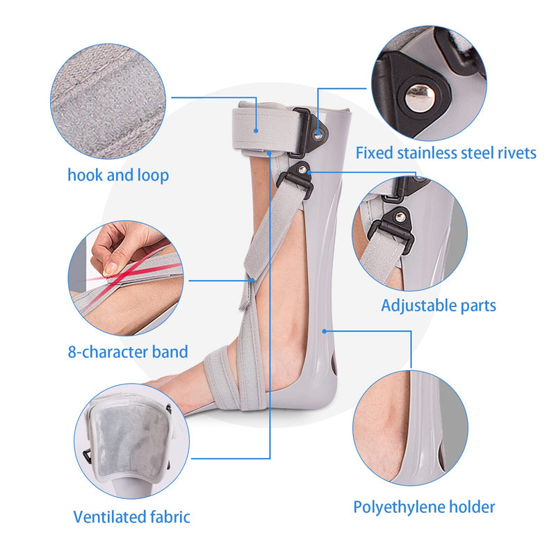 [Australia] - Medical Afo Foot Drop Brace Splint Ankle Foot Orthosis AFO Walking with Shoes or Sleeping for Men Women Stroke Hemiplegia Foot Drop Postural Correction Brace （Large-Left） Large-Left 