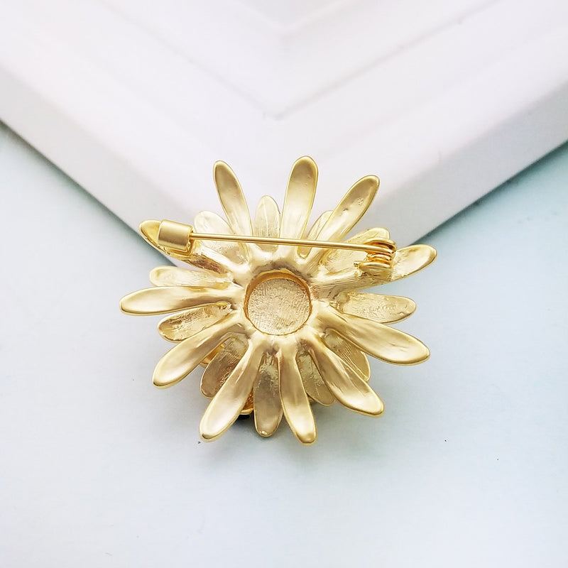 [Australia] - YOQUCOL Sunflower Honeybee Bee Brooch Pin with Austrian Cubic Zirconia Crystal for Women Girls CZ Crystal 