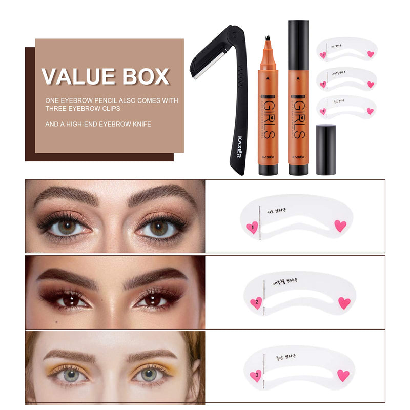 [Australia] - OKENTEN Eyebrow Tattoo Pen, Waterproof and Smudge-proof Eyebrow Pencil, Microblading Eyebrow Pencil with a Micro-Fork Tip Applicator, Creates Natural Looking Brows(02) D102 