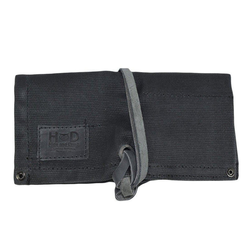 [Australia] - Hide & Drink, Waxed Canvas Travel Watch Roll Organizer Holds Up To 4 Watches, Easy Carry On Watchlover Storage, Travel & Commuter Essentials, Handmade Includes 101 Year Warranty :: Charcoal Black 