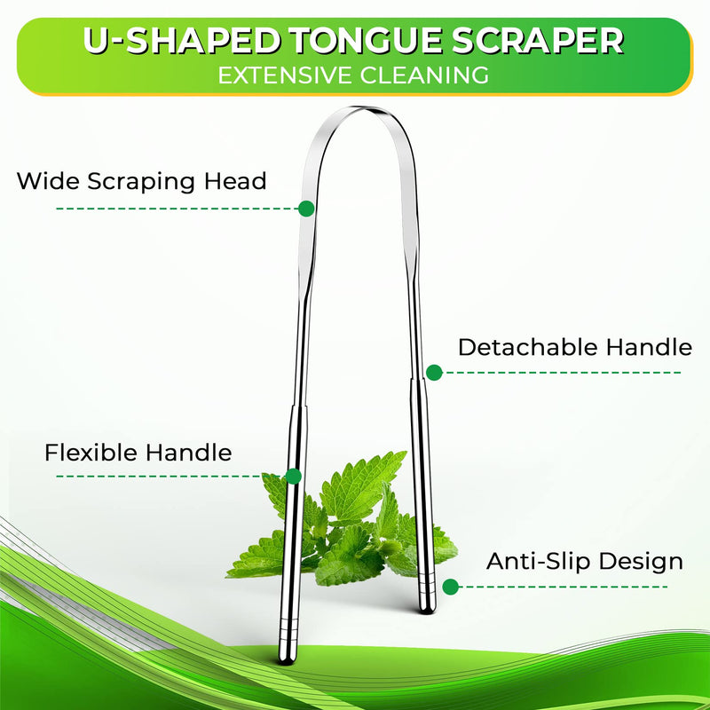 [Australia] - Artcut Tongue Scraper, 3-Pack Stainless Steel Tongue Cleaner with Travel Case, Toungescraper Tongue Scrapers for Adults, Kids, Scraper Tongue Cleaners Kit for Fresh Breath & Oral Health 3 Pack 
