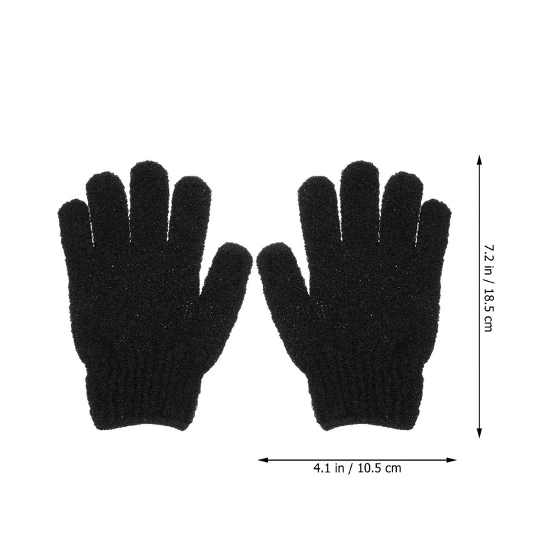 [Australia] - Healifty Exfoliating Gloves Black Shower Gloves Body Exfoliation Mitt Scrubbers Bath Gloves for SPA Home Bathroom Hotel 4 Pairs (Black) 
