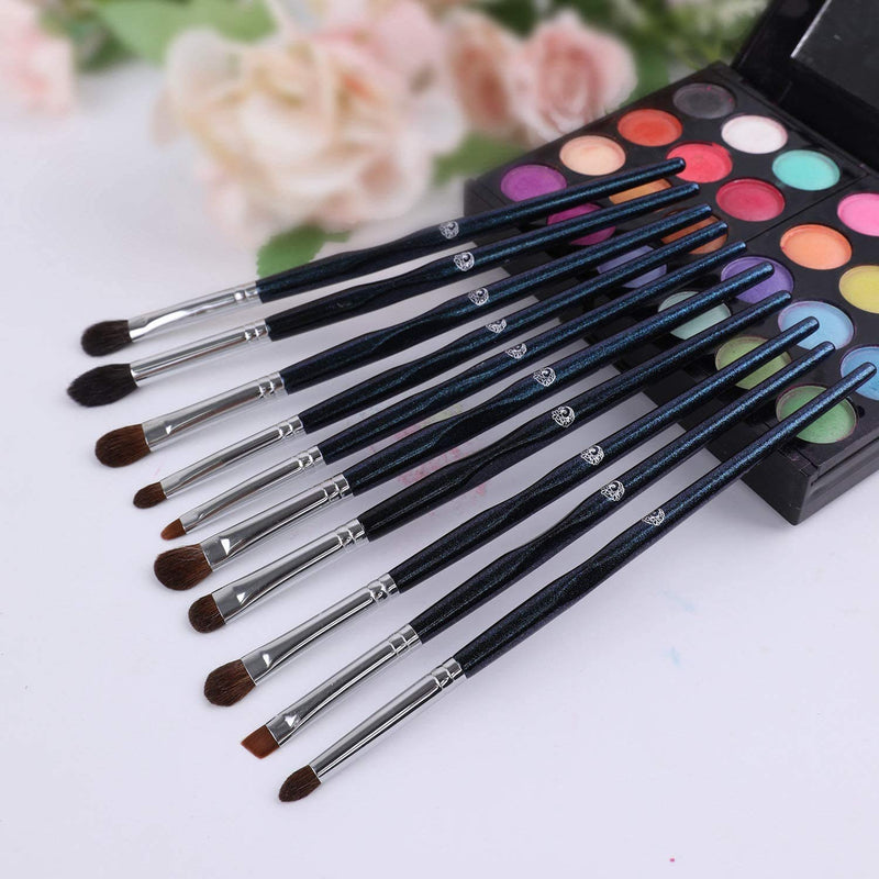 [Australia] - ENERGY Eyeshadow brushes 10 Pcs Premium Synthetic Eye Shadow Blending Concealers Eye shadows Blush Makeup Brushes Starry Blue Cosmetic Brushes with Black Cosmetic Bag. 