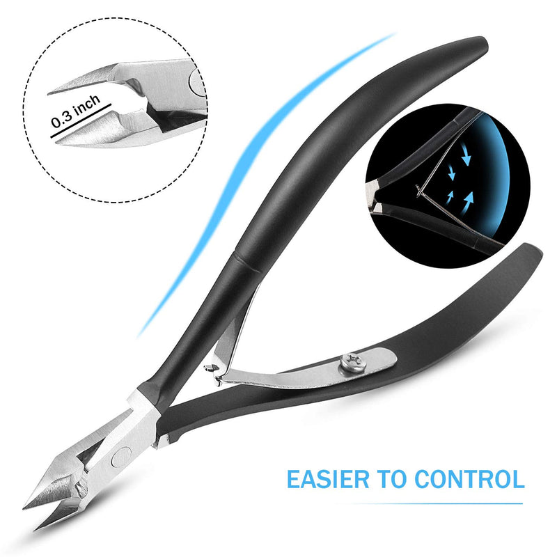 [Australia] - 8 Pieces Cuticle Nippers Stainless Steel Cuticle Trimmer Pointed Blade Cuticle Cutter Clipper Dead Skin Remover Scissors Manicure Tools for Fingernails and Toenails (Black) Black 