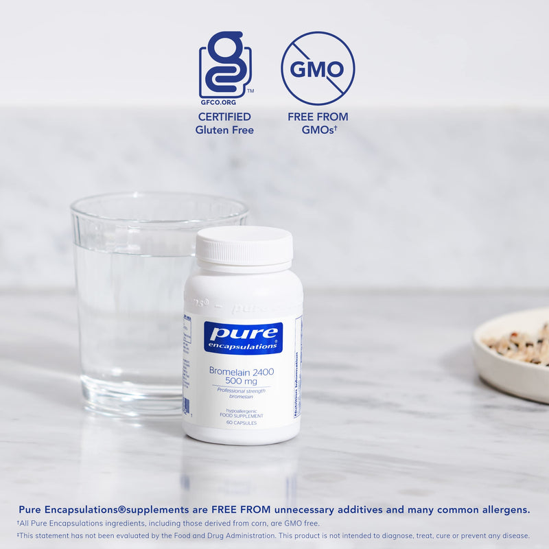 [Australia] - Pure Encapsulations - Bromelain 2400-500mg GDU per Capsule - Hypoallergenic Professional-Strength Bromelain for Digestive Support - 60 Vegetarian Capsules 