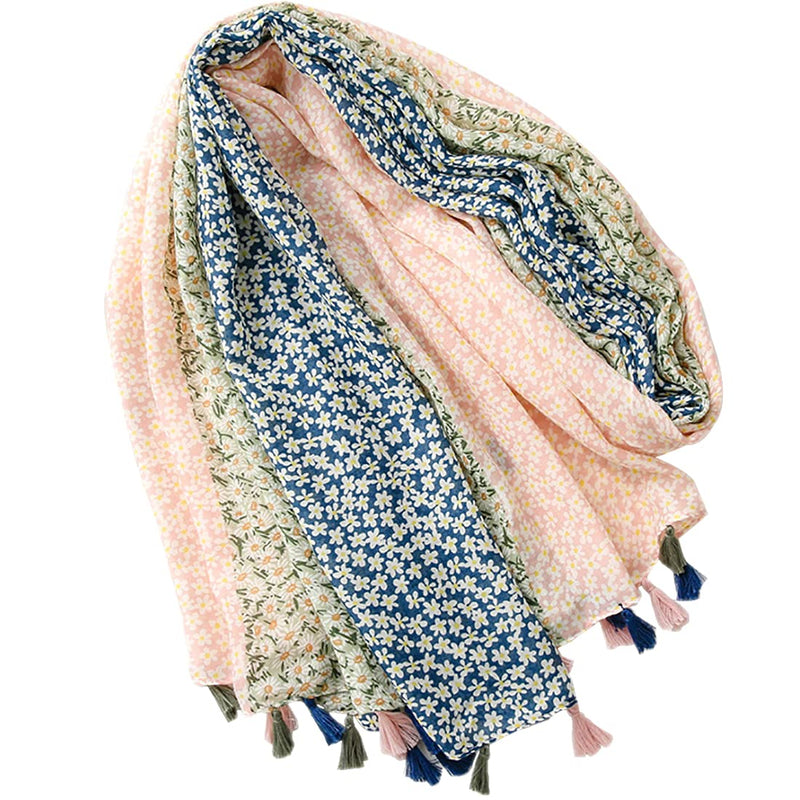 [Australia] - FAIRYGATE Scarf Women Floral Printed Fashion Fringed Wraps Elegant Shawl Ladies Scarves Lightweight 53005 70.8 x 33.5 Inch 