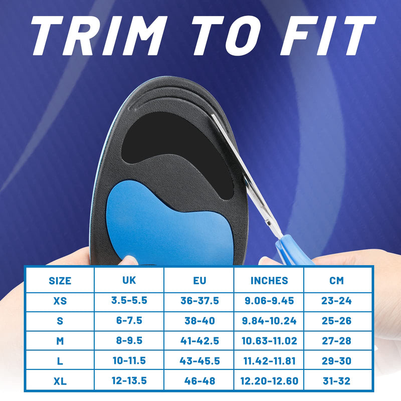 [Australia] - Plantar Fasciitis Insoles, Orthotic Arch Support Insoles for Flat Feet, Feet Pain, Foot Valgus, Over Pronation, Comfort Sport Inserts for Women Men UK 6-7.5 (26cm) 