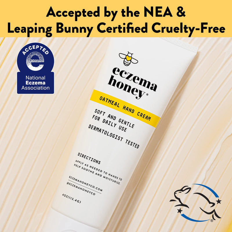 [Australia] - Eczema Honey Oatmeal Hand Cream for Sensitive Skin- Soothes and Provides Instant Nourishment, Fast Absorbing with Colloidal Oatmeal and Restorative Oils Cruelty Free Eczema Relief (4oz) 