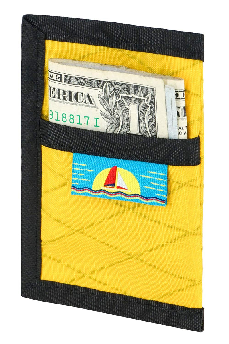 [Australia] - Rough Enough Slim Minimalist Kids Wallets for Boys Credit Card Holder Sleeves EDC Front Pocket Wallet for Men Women Girls Small Mini Yellow Wallet Credit Card Protector Case for Travel School Party 