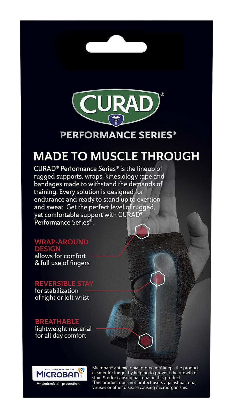 [Australia] - Curad Performance Series Ironman Wrist Support, Reversible Rigid Brace, Universal Fit for Mild Sprains and Strains 