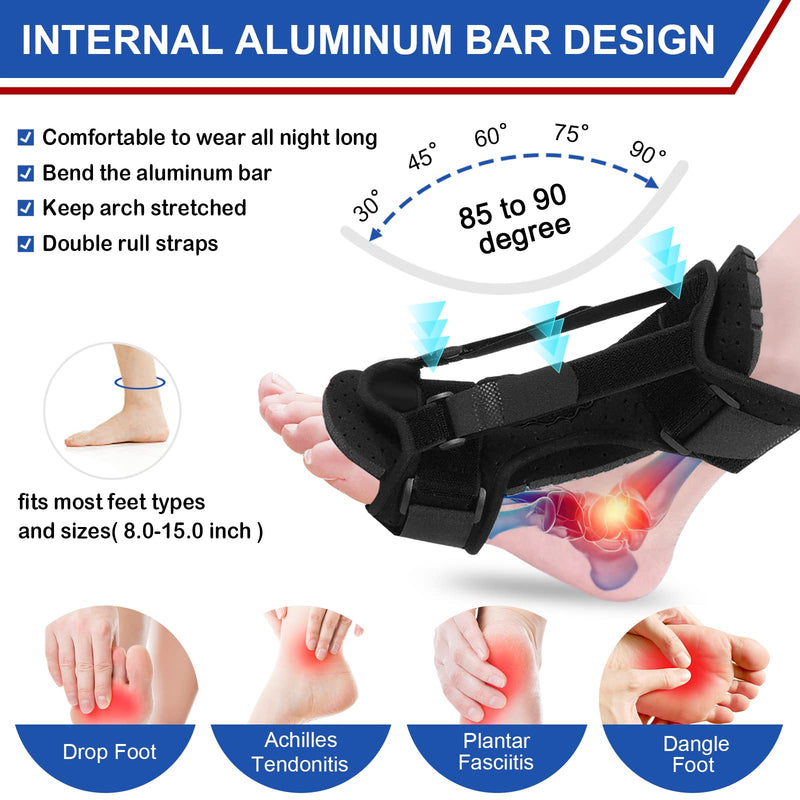 [Australia] - Plantar Fasciitis Night Splint, Turwella 2022 New Upgraded Adjustable Foot Drop Orthotic Brace for Plantar Fasciitis, Arch Foot Pain, Achilles Tendonitis Support for Women, Men (NEW) 