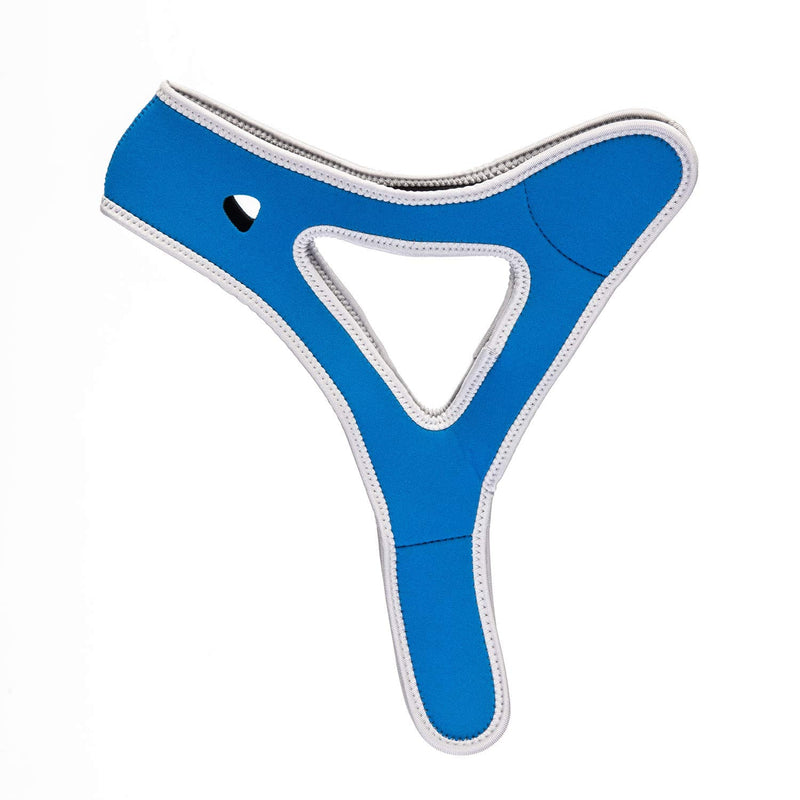 [Australia] - WAKI HOME Anti-Snoring CPAP Chin Straps & Jaw Support Belts - Natural Sleep,Instant Relief - Adjustable Velcro - Non-Sliding Off - Comfortable Breathable Fabric - Stop Snoring CPAP Headband (Blue) 