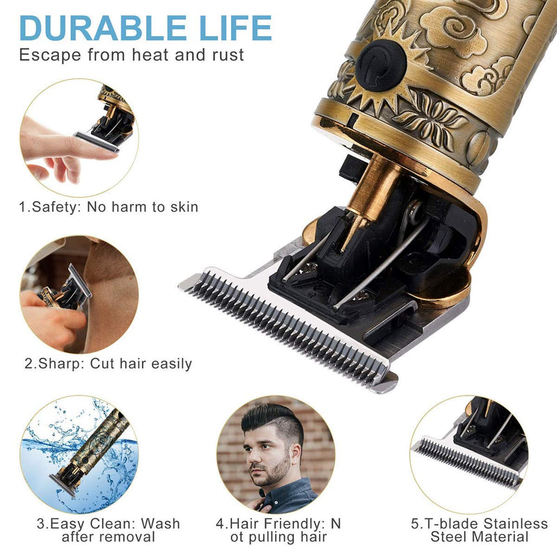 [Australia] - Electric Hair Clippers for Men Professional Outliner,Sitsugger 2021 New Cordless Zero Gapped Trimmer Rechargeable Grooming Hair Cutting Kits T-Blade Ceramic Blade Shaver With LED Display - Bronze T-Shape 