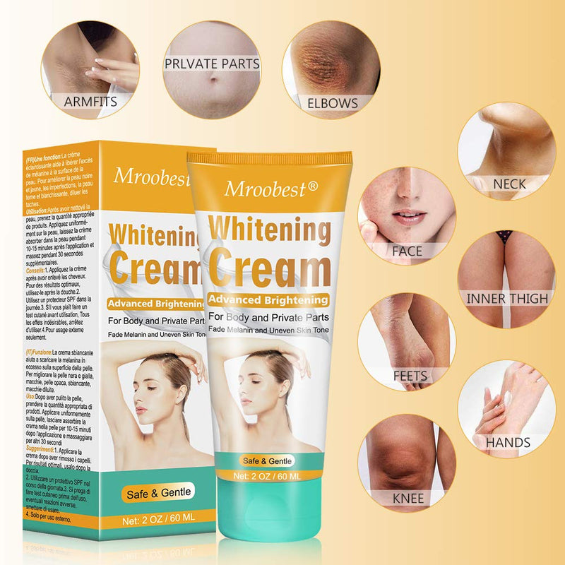 [Australia] - Underarm Whitening Cream, Skin Lightening Cream, Armpit Whitening Cream, Skin Bleaching Cream Effective for Armpit, Knees, Sensitive & Intimate Parts - 60ML 60 ml (Pack of 1) 