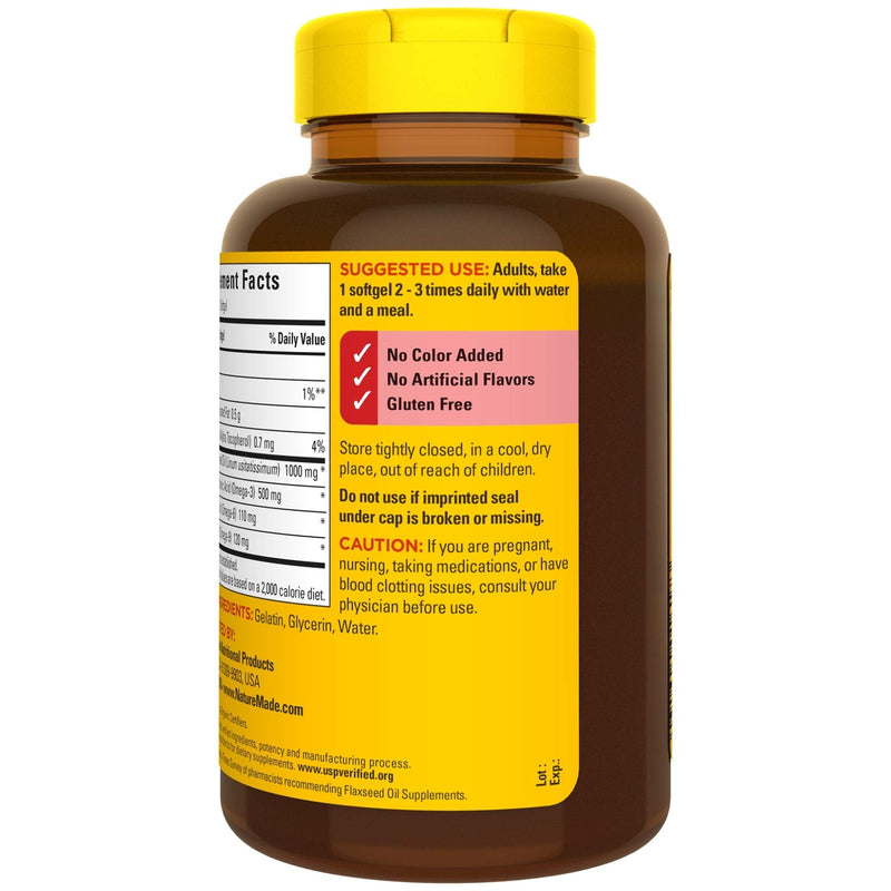 [Australia] - Nature Made Flaxseed Oil 1000 mg Softgels, 100 Count for Heart Health Support 100 Count (Pack of 1) 