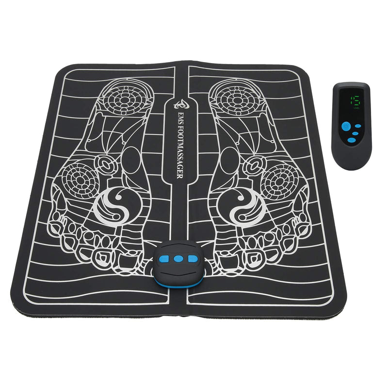 [Australia] - EMS Foot Massager, Electric Massage pad Muscle Stimulator USB Rechargeable Molded Leg Cushion feet Acupuncture Stimulator Massager ABS Stimulator with Remote Control 