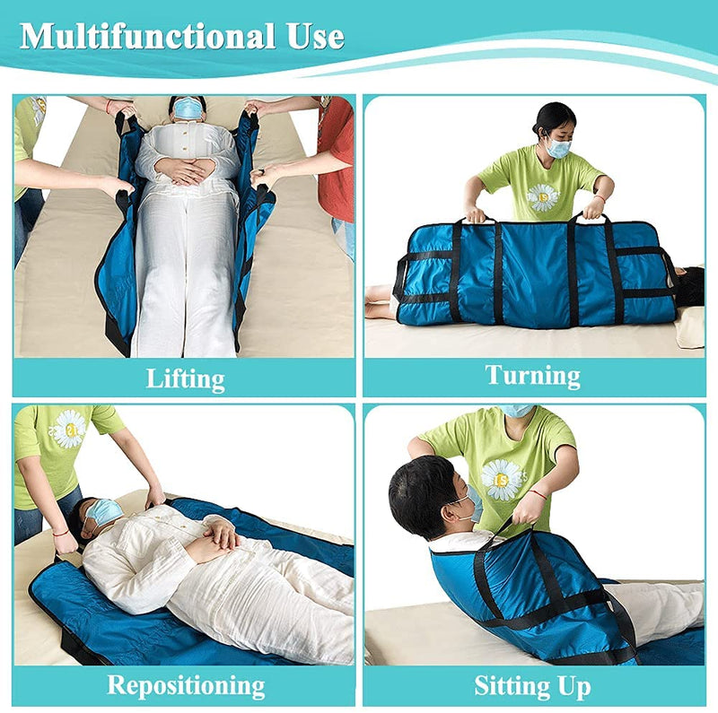 [Australia] - Positioning Pad Draw Sheet Patient Transfer Board Lift Sheet Slide Protective Hospital Bed Mat with Handles for Incontinence, Bariatric, Elderly - Reusable & Washable (48" X 40") 