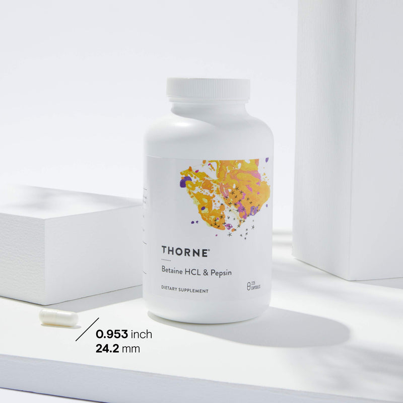 [Australia] - Thorne Research - Betaine HCL & Pepsin - Digestive Enzymes for Protein Breakdown and Absorption - 225 Capsules 225 Count (Pack of 1) 