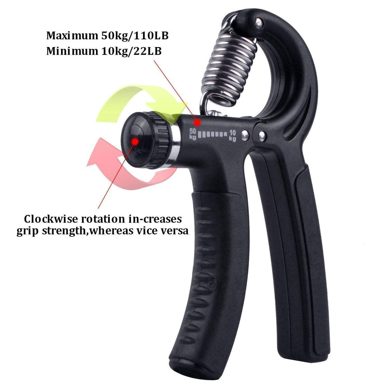 [Australia] - ideapro Hand Grip Strengthener Adjustable Resistance (10-50kg),Hand Grip Exerciser,Forearm Grip, Hand Squeezer, Hand Exercise, Gripper, Finger Strengthener 1 PCS 