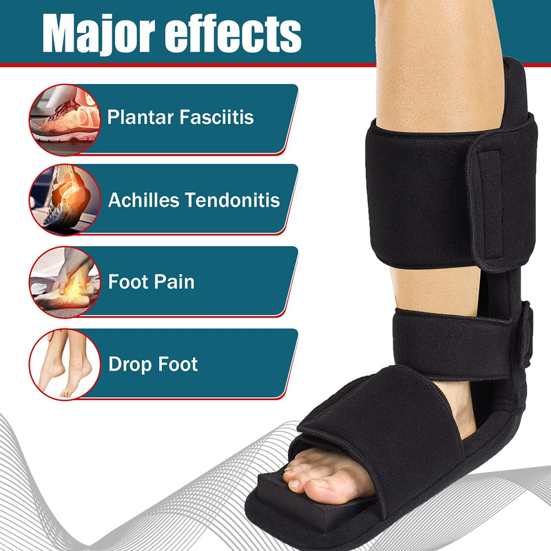 [Australia] - OneBrace Plantar Fasciitis Night Splint - 90 Degree Foot Support Boot - Soft Leg Brace Support，Suitable for Men & Women to Relieve Soreness in The Right or Left foot（Medium） Medium（Pack of 1） 