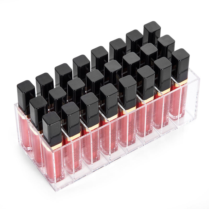 [Australia] - HBlife Lip Gloss Holder Organizer, 24 Spaces Clear Acrylic Makeup Lipgloss Display Case 