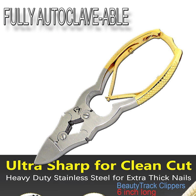 [Australia] - BeautyTrack Stainless Steel Nail Clippers Podiatry Clipper Instruments Thick Nail Cutter Podiatrist Toenail Cutter - Storage Case 