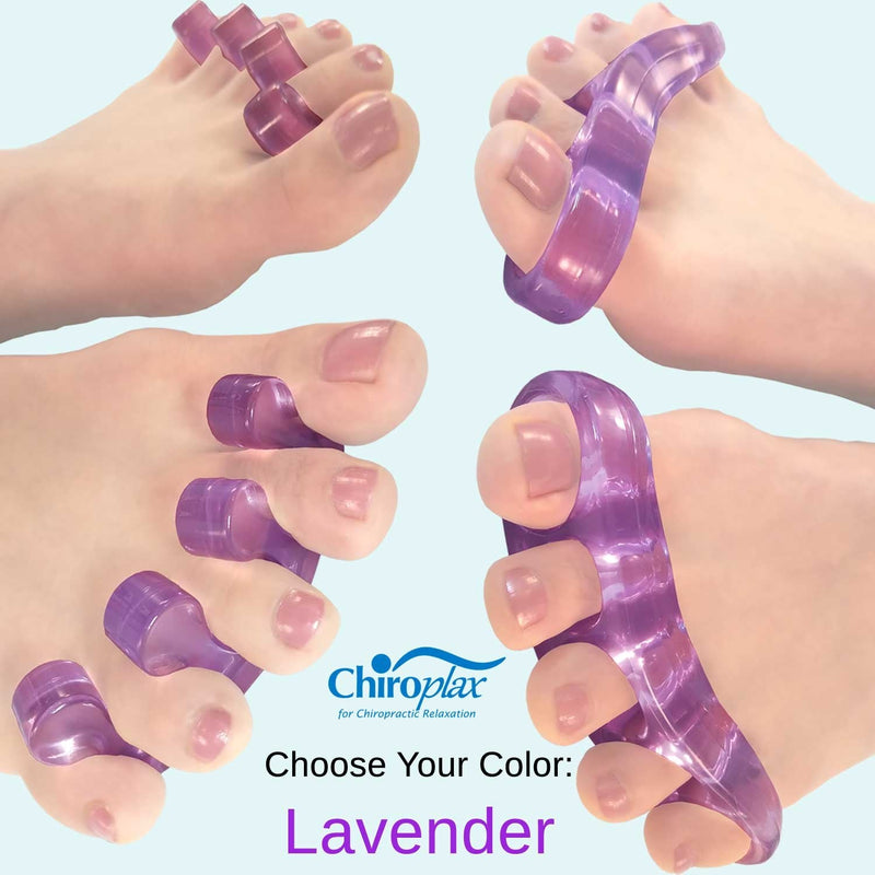 [Australia] - Chiroplax Gel Toe Separators Stretchers (2 Pairs w/Pouch) Toe Spacer Spreader for Bunion Relief, Hammer Toes, Toe Straightener (Lavender) Lavender 