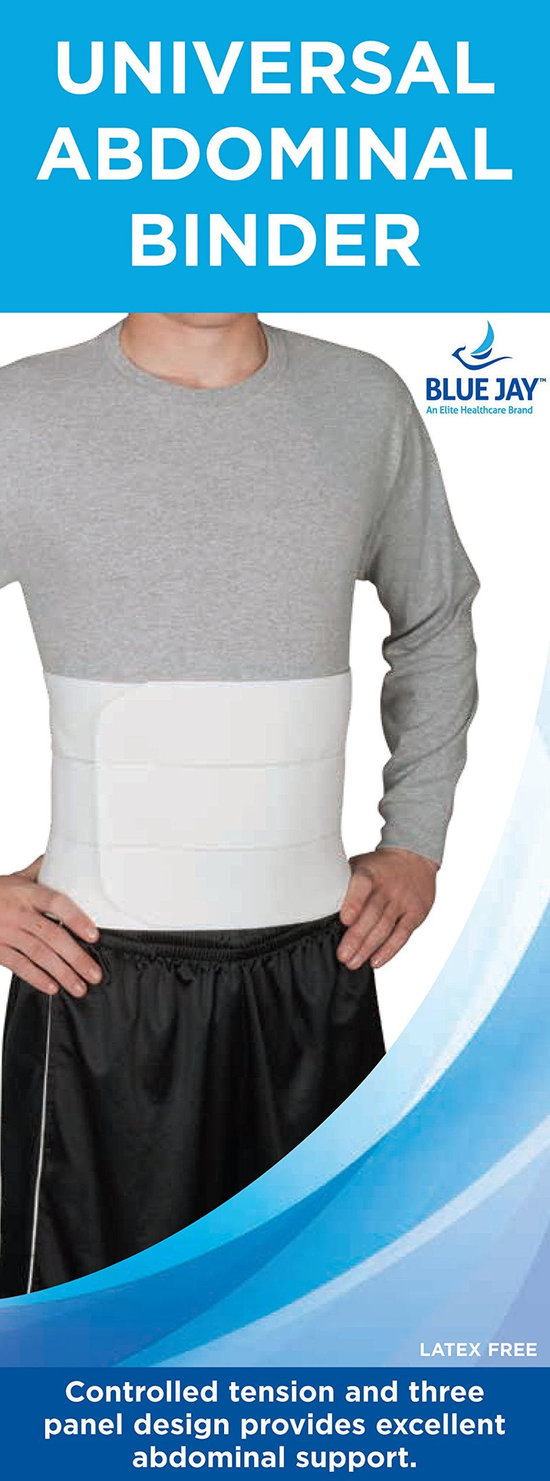 [Australia] - Blue Jay An Elite Healthcare Brand Universal Abdominal Binder Hernia Belt for Epigastric Abdominal Pain Relief | Abdominal Compression Band | Lumbar Support Supplies 