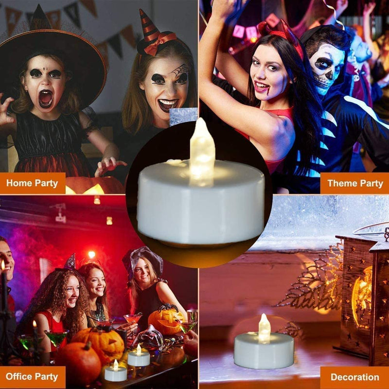 [Australia] - Battery Operated Flameless Tea Lights: 24PACK LED Electric Candles Lamp Realistic and Bright Flickering Holiday Gift Long Lasting for Birthday Wedding Party Home Decoration Warm White 24pack 