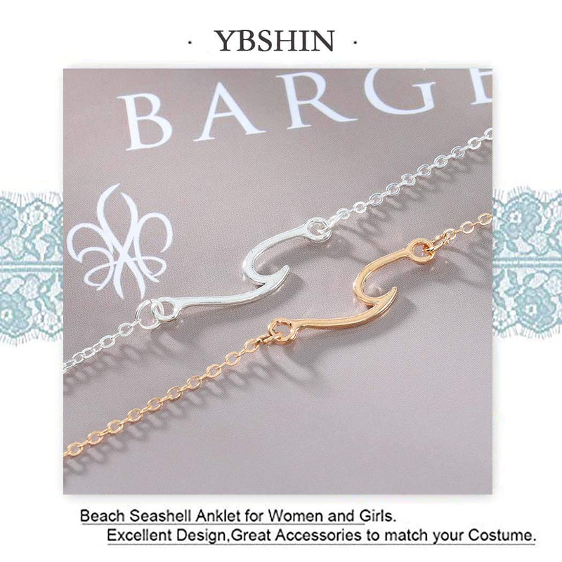 [Australia] - YBSHIN Boho Anklet Geometric Ankle Bracelet Chain Foot Jewelry for Women and Girls (Silver) Silver 