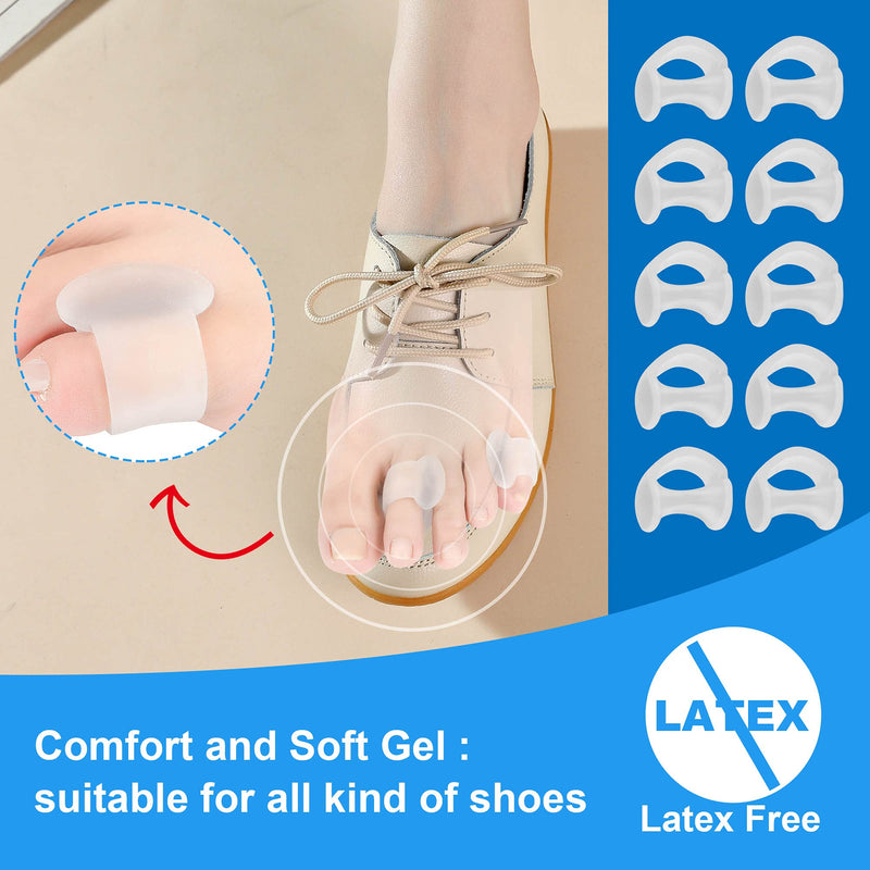 [Australia] - Gel Toe Separators, Pinky Toe Protector Spreader Small Silicone Toe Spacers, Cushions for Curled Overlapping Separate Toe Correct(Translucency Colour) 