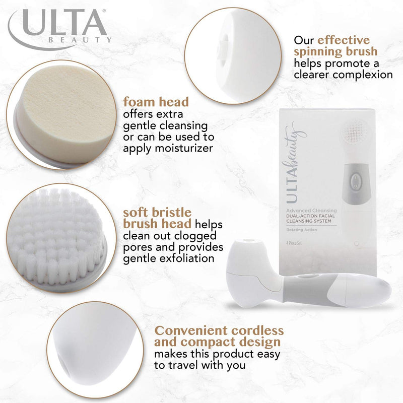 [Australia] - ULTA Beauty Advanced Cleansing Dual-Action Facial Cleansing System and One Set Replacement Brushes 