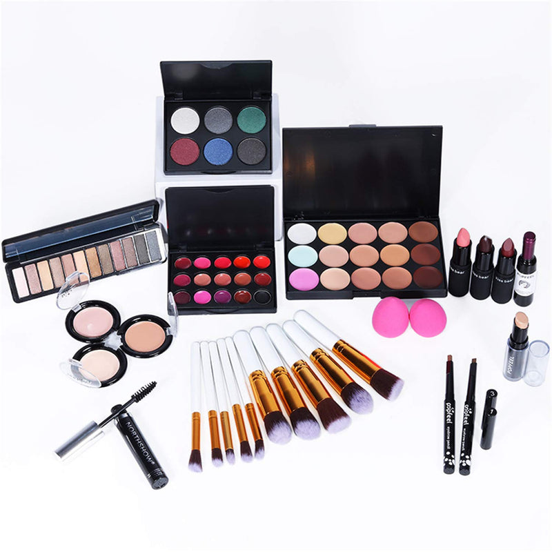 [Australia] - FantasyDay 21 Piece Pro Makeup Gift Set Holiday Birthday Beauty Cosmetic Essential Starter Bundle Includes 15 Concealer, 4 Lipstick, 17 Lipgloss, Pressed powder, 18 Eyeshadow Palette, Travel Carry Bag kit003B 