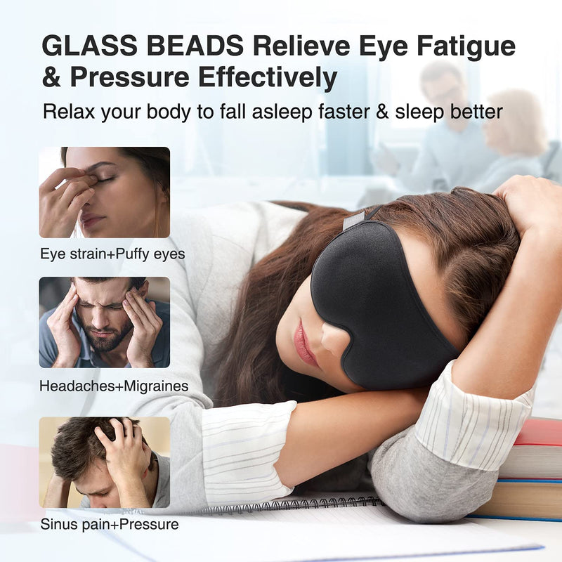 [Australia] - Umisleep Sleep Mask, Women Men 2022 3D Weighted Eye Mask Blocking Lights Sleeping Mask, Relieve Stress, Headache Eye Cover Adjustable Strap,120g Blindfold for Travel/Nap/All Night Sleeping 