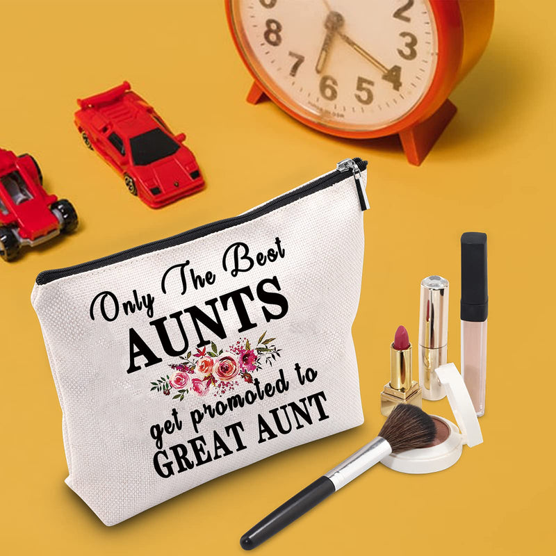 [Australia] - Aunt Gift New Aunt Gift Auntie to Be Gift Only The Best Aunts Get Promoted to Great Aunt Gift Cosmetic Bags Makeup Travel Case (U.Best Aunts) 