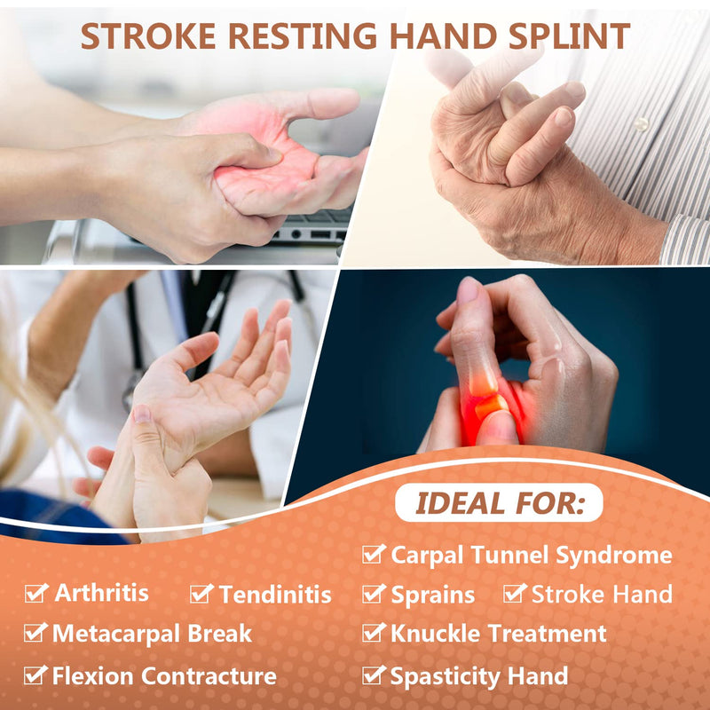 [Australia] - Resting Hand Splint, Functional Hand Brace, Wrist & Finger Night Immobilizer, Hand Support for Tendinitis, Arthritis, Carpal Tunnel Syndrome, Stroke Hand, Fit for Left and Right Hand L/XL 