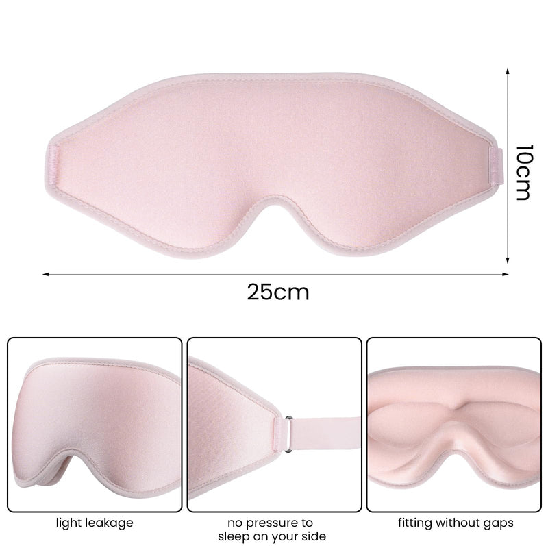 [Australia] - Sleep Eye Mask, 3D Contoured Sleep Mask Light Blocking Sleep Mask for Women and Men, Soft and Comfortable Night Eye Blinder, Suitable for Travel, Flight, Lunch Breaks, Sleeping, Meditation (Pink) Pink 