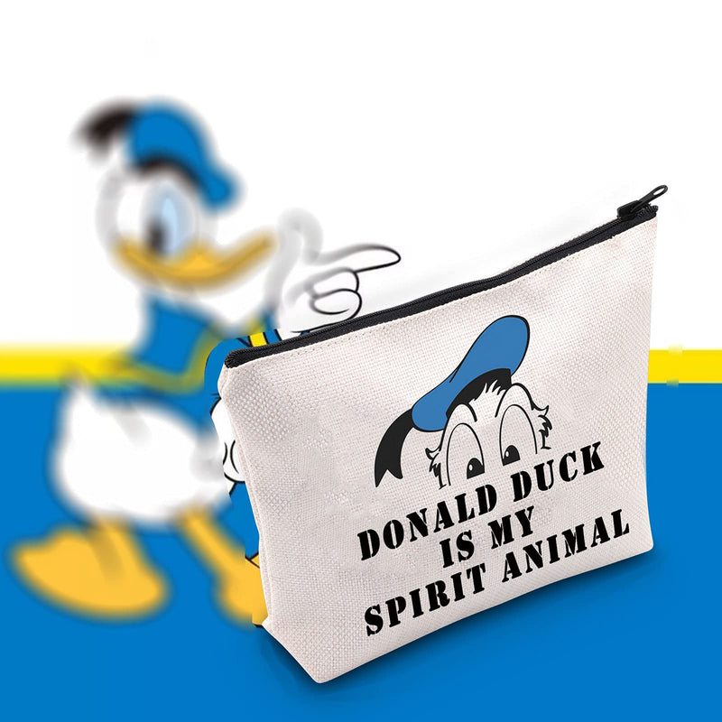 [Australia] - LEVLO Donald Duck Cosmetic Make Up Bag Donald Duck Lover Gift Donald Duck Is My Spirit Animal Makeup Zipper Pouch Bag For Women Girls, Donald Spirit Anima, 