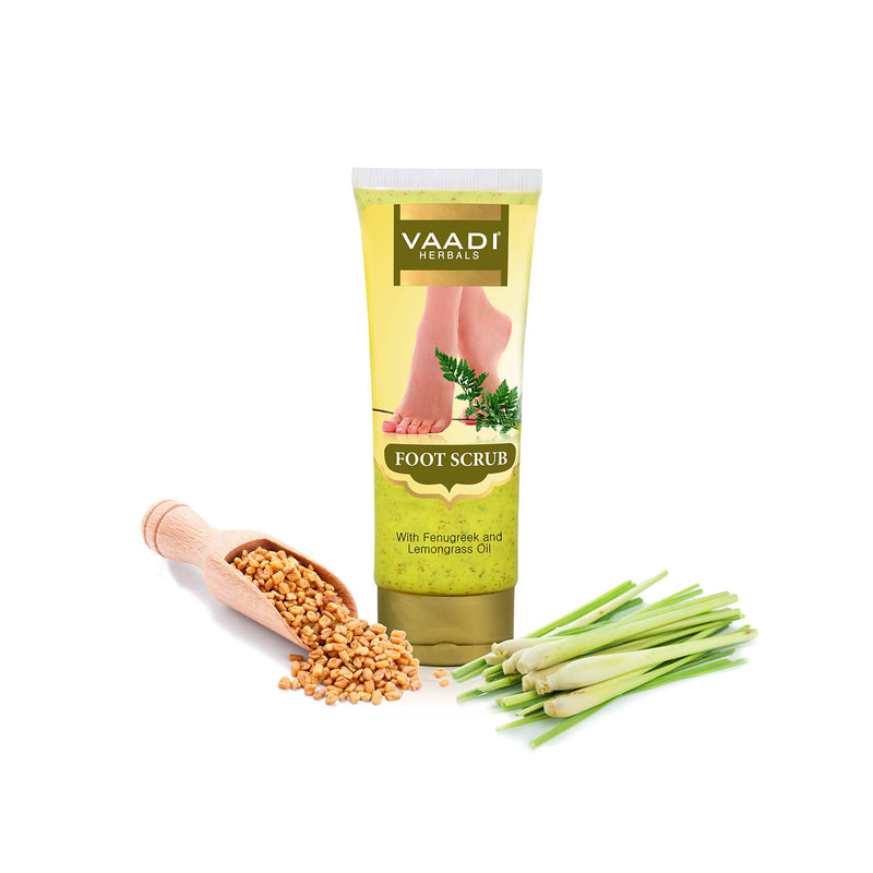 [Australia] - Foot Scrub - Foot Scrub exfoliator - Foot Scrub Cream - Natural, Anti-fungal Callus Remover and Therapeutic Exfoliator - Fast Absorbing - Makes Your Feet Super Soft - 110 Grams - Vaadi Herbals 